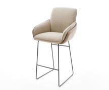 DELIFE Barkruk Luan-Flex, mix van materialen modderkleur metalen slede...