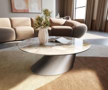 DELIFE Salontafel Edge rond 90x90 cm keramiek Minas Melange Conis gebo...