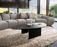 DELIFE Salontafel Edge Organisch 140x76 cm keramiek Laminam® Noir Desi...