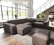 DELIFE Woonkamerlandschap Sirpio 300x210 cm microvezel Khaki bruin rec...