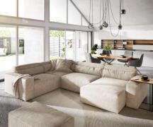 DELIFE Woonkamerlandschap Sirpio 300x210 cm Snoer beige recamiere vari...