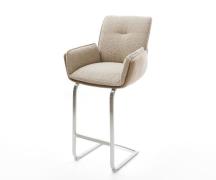 DELIFE Barstoel Nela-Flex materiaalmix Mud vrijstaand vlak RVS pocketv...