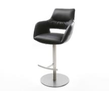 DELIFE Barstoel Yago-Flex Volledig leer Zwart Draaivoet in hoogte vers...