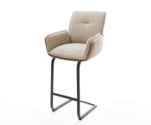 DELIFE Barstoel Nela-Flex materiaalmix Mud vrijstaand vlak metaal pock...