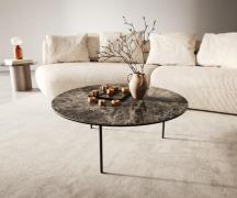 DELIFE Salontafel Edge rond 90x90 cm keramiek Laminam® Emperador Extra...