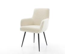 DELIFE Eetkamerstoel Heira-Flex met armleuning teddy beige 4-poot coni...