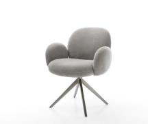 DELIFE Draaistoel Nube-Flex met armleuning zachte stof met structuur g...