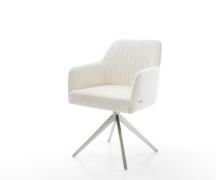 DELIFE Draaistoel Greg-Flex bouclé zacht beige kruisframe breed roestv...