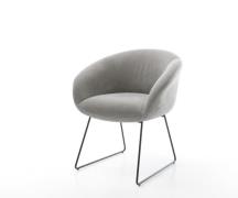 DELIFE Eetkamerstoel Vinka-Flex met armleuning zachte stof met structu...