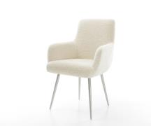 DELIFE Eetkamerstoel Heira-Flex met armleuning teddy beige 4-poot coni...