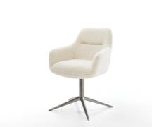 DELIFE Draaistoel Pejo-Flex teddy beige kruispoot grafiet 360° draaiba...