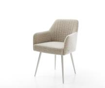 DELIFE Eetkamerstoel Greg-Flex geweven stof beige 4-poot conisch roest...