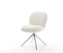 DELIFE Draaistoel Nube-Flex bouclé zacht beige kruisframe breed roestv...