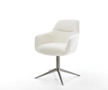 DELIFE Draaistoel Pejo-Flex bouclé zacht beige kruispoot grafiet 360° ...