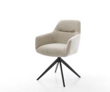 DELIFE Draaistoel Pejo-Flex geweven stof beige kruisframe breed zwart ...