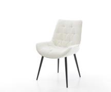 DELIFE Eetkamerstoel Taimi-Flex bouclé zacht beige 4-poot conisch zwar...