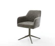 DELIFE Draaistoel Greg-Flex bouclé zacht mud kruispoot afwerking met t...