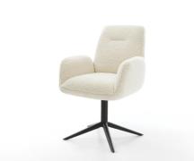 DELIFE Draaistoel Zoa-Flex teddy beige kruispoot zwart 360° draaibaar ...