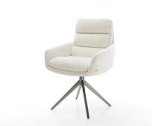 DELIFE Draaistoel Abelia-Flex met armleuning bouclé zacht beige kruisf...