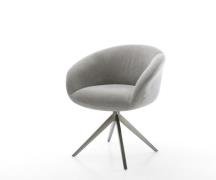 DELIFE Draaistoel Vinka-Flex met armleuning zachte stof met structuur ...