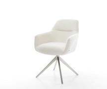 DELIFE Draaistoel Pejo-Flex bouclé zacht beige kruisframe breed roestv...