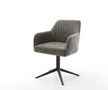 DELIFE Draaistoel Greg-Flex bouclé zacht mud kruispoot zwart 360° draa...