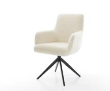 DELIFE Draaistoel Heira-Flex met armleuning teddy beige kruisframe bre...