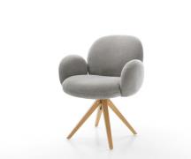 DELIFE Draaistoel Nube-Flex met armleuning zachte stof met structuur g...