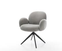 DELIFE Draaistoel Nube-Flex met armleuning zachte stof met structuur g...