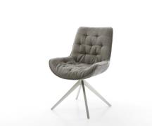 DELIFE Draaistoel Taimi-Flex bouclé zacht mud kruisframe breed roestvr...