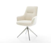 DELIFE Draaistoel Zelia-Flex met armleuning teddy beige kruisframe bre...