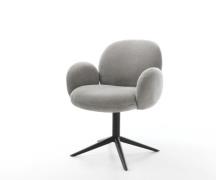 DELIFE Draaistoel Nube-Flex met armleuning zachte stof met structuur g...