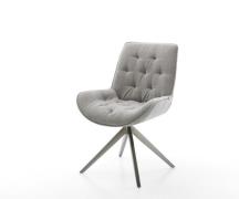 DELIFE Draaistoel Taimi-Flex zachte stof met structuur grijs kruisfram...