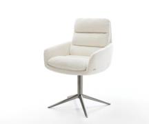 DELIFE Draaistoel Abelia-Flex met armleuning bouclé zacht beige kruisp...