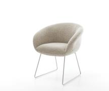 DELIFE Eetkamerstoel Vinka-Flex met armleuning geweven stof beige slip...