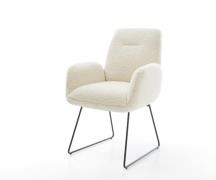 DELIFE Eetkamerstoel Zoa-Flex teddy beige slipframe zwart pocketveer k...