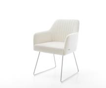 DELIFE Eetkamerstoel Greg-Flex bouclé zacht beige slipframe roestvrij ...