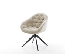 DELIFE Draaistoel Gaio-Flex geweven stof beige kruisframe breed zwart ...