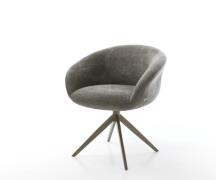 DELIFE Draaistoel Vinka-Flex met armleuning bouclé zacht mud kruisfram...