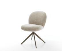 DELIFE Draaistoel Nube-Flex geweven stof beige kruisframe breed afwerk...