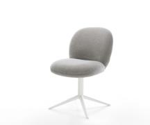 DELIFE Draaistoel Nube-Flex zachte stof met structuur grijs kruispoot ...