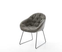 DELIFE Eetkamerstoel Gaio-Flex bouclé zacht mud slipframe zwart