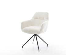 DELIFE Eetkamerstoel Pejo-Flex bouclé zacht beige kruisframe conisch z...