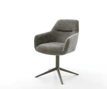 DELIFE Draaistoel Pejo-Flex bouclé zacht mud kruispoot afwerking met t...