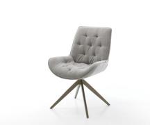 DELIFE Draaistoel Taimi-Flex zachte stof met structuur grijs kruisfram...