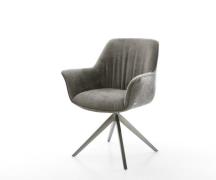 DELIFE Draaistoel Keila-Flex met armleuning bouclé zacht mud kruisfram...