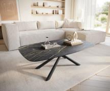 DELIFE Salontafel Edge Boot 120x70 cm keramiek Laminam® Noir Desir bru...