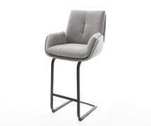 DELIFE Barstoel Clea-Flex structuurstof zacht grijs vrijstaand vlak me...