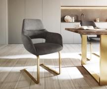 DELIFE Sledemodel Yago-Flex met armleuning microvelours antraciet vint...