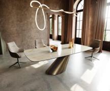 DELIFE Eettafel Edge Boot 240x120 keramiek  Iris FMG Onice Oro Cono me...